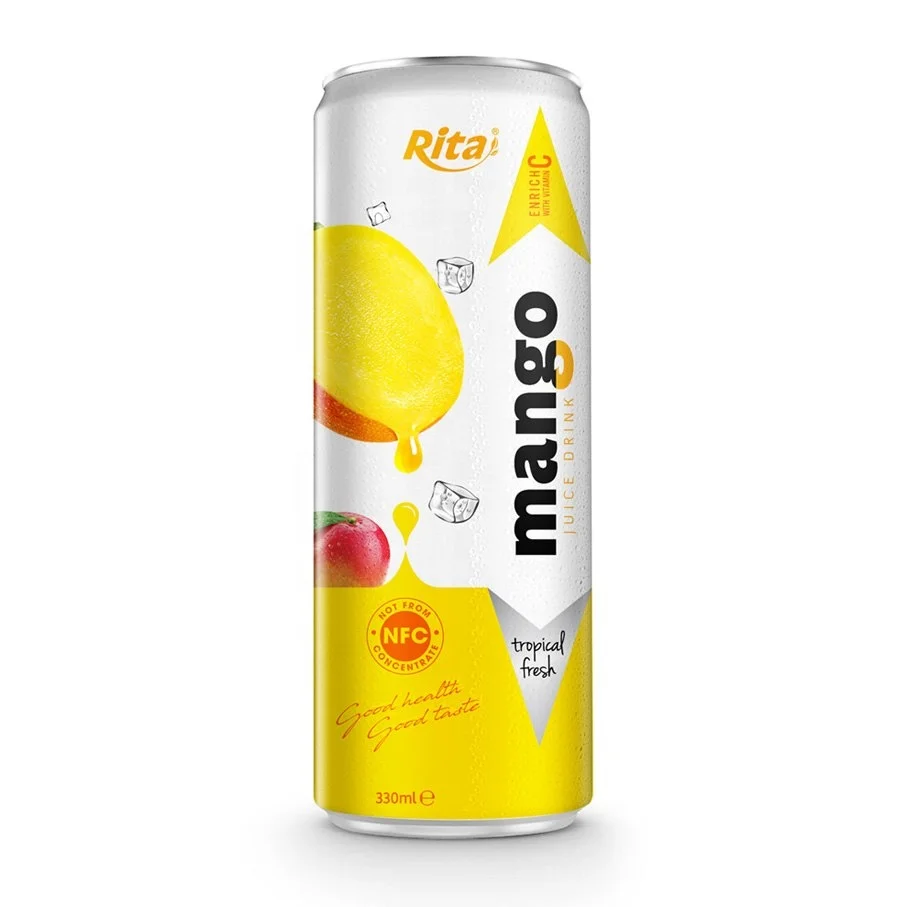 High Quality Vietnam Tropical 330ml Canned Mango Juice Drink Health Can with Pulp Customize Cojo