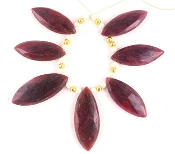 Faceted Marquise Shape Natural Red Ruby Gemstone