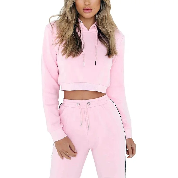 Woman Crop Top Tracksuit Sport Jogging 