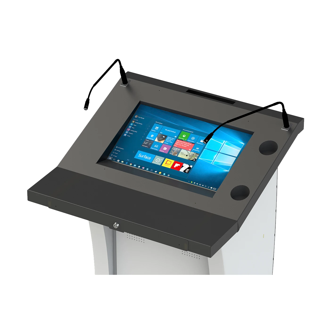 Цифровой подиум, стойка для конференц-системы, Школьное снабжение TM23S Подиум 32 дюйма Full HD экран 22 дюйма двойной сенсорный Full HD монитор