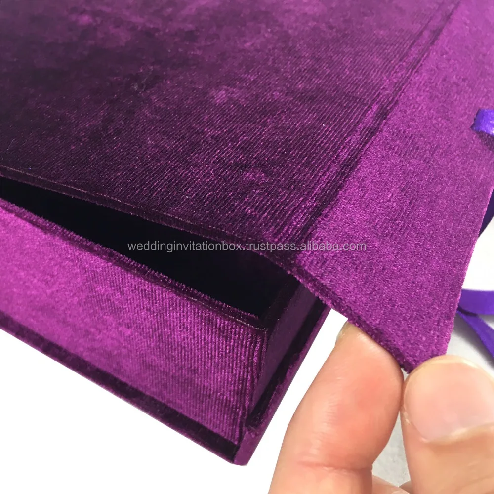 Beautiful Purple Velvet Laminated Hinged Lid Box