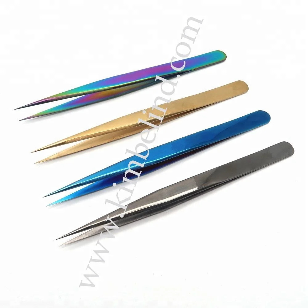 Wholesale High Quality Gold Plated Lash Extension Tweezers Set High