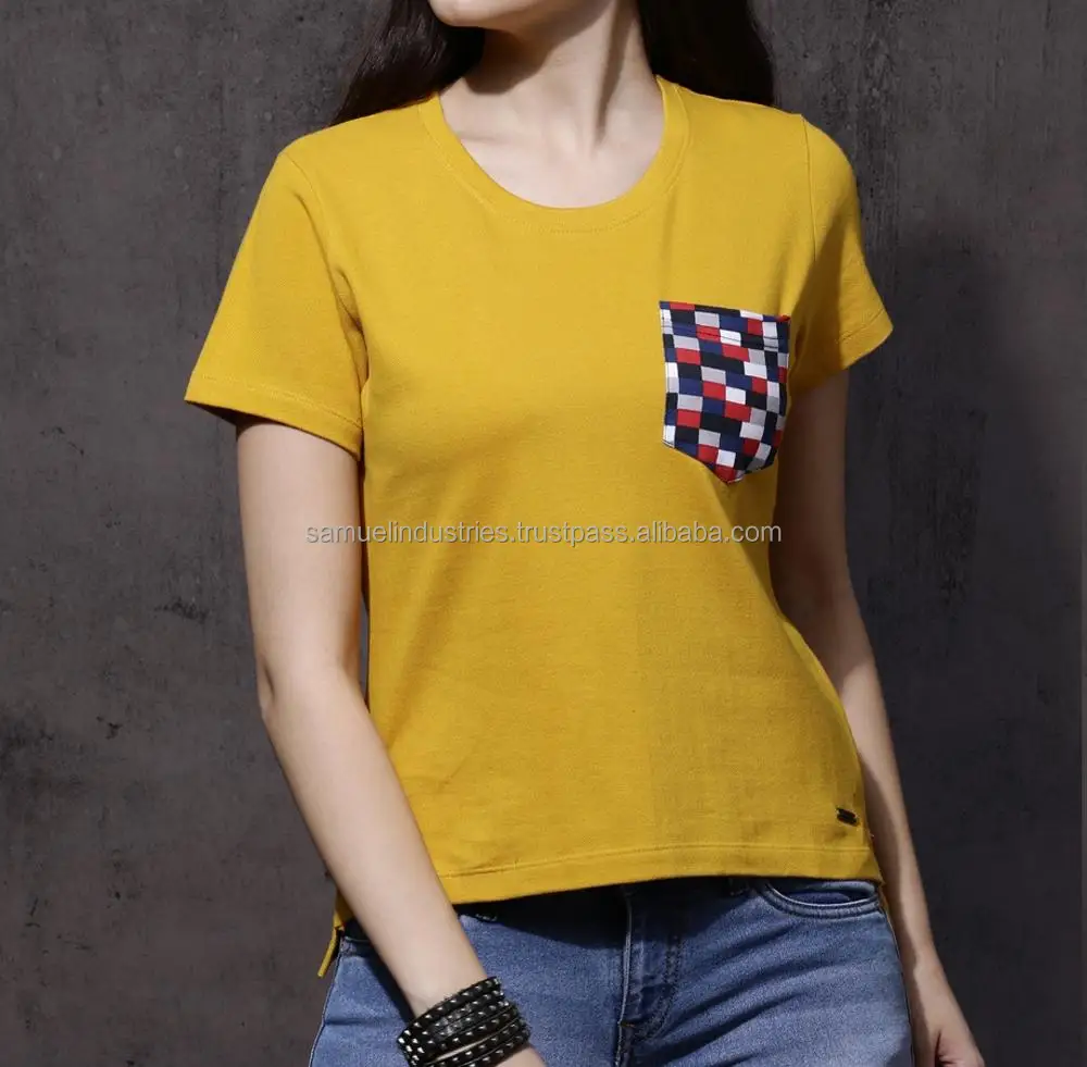 mustard round neck t shirt