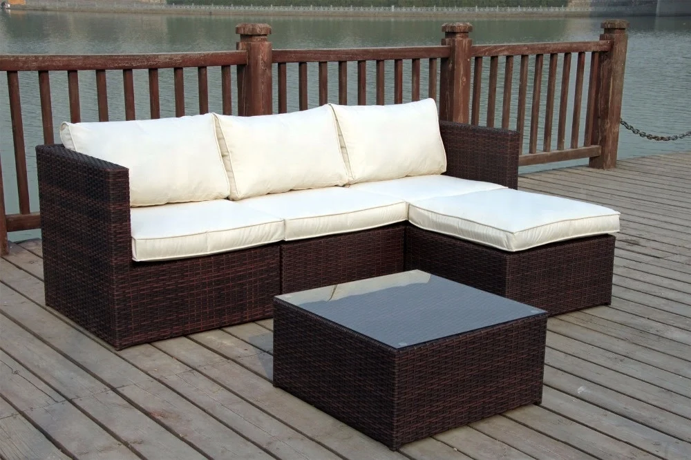 Stack Chair PVC Plastic Wicker Rope Poly Rattan Synthetic Sofa Dining Chair  Set