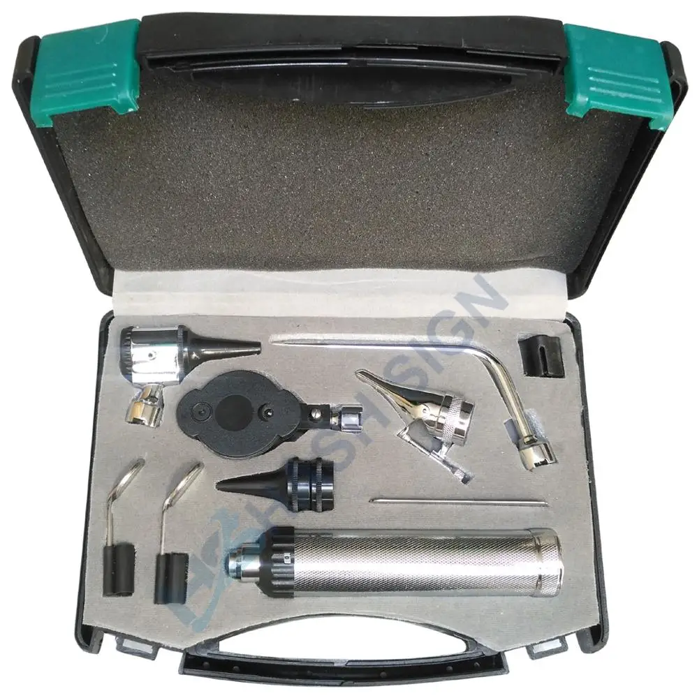 Surginstruments Professional Ophthalmoscope / Otoscope Set – ENT Surgical Grade – 4 Bulbs – German Grade