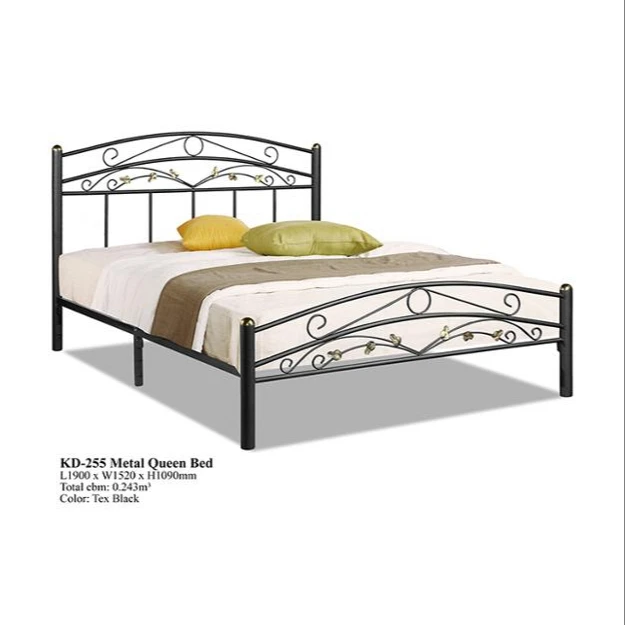 Latest Design Super Double Steel Bed Modern Iron Beds Hostel Bulk Buy Metal Queen Bed