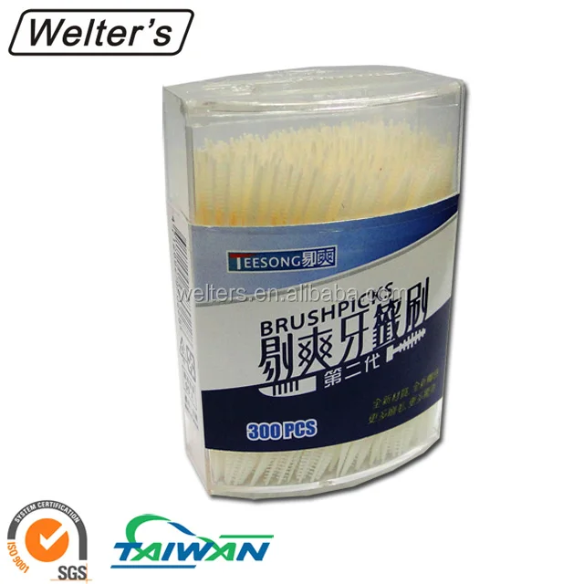 Посуда 65 мм цветной рыбья кость 2-полосная мягкая зубочистка