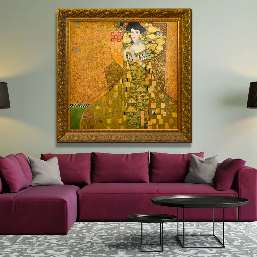 Lacguer box art style / Copy of the painting Gustav Klimt Adele Bloch-Bauer / Miniature painting / Nouveau /For home decor /Gold leaf / Oil offers