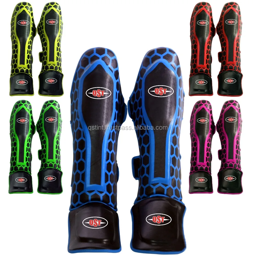 Custom Leather Kickboxing Shin Guard Customized Colors Leg Protection