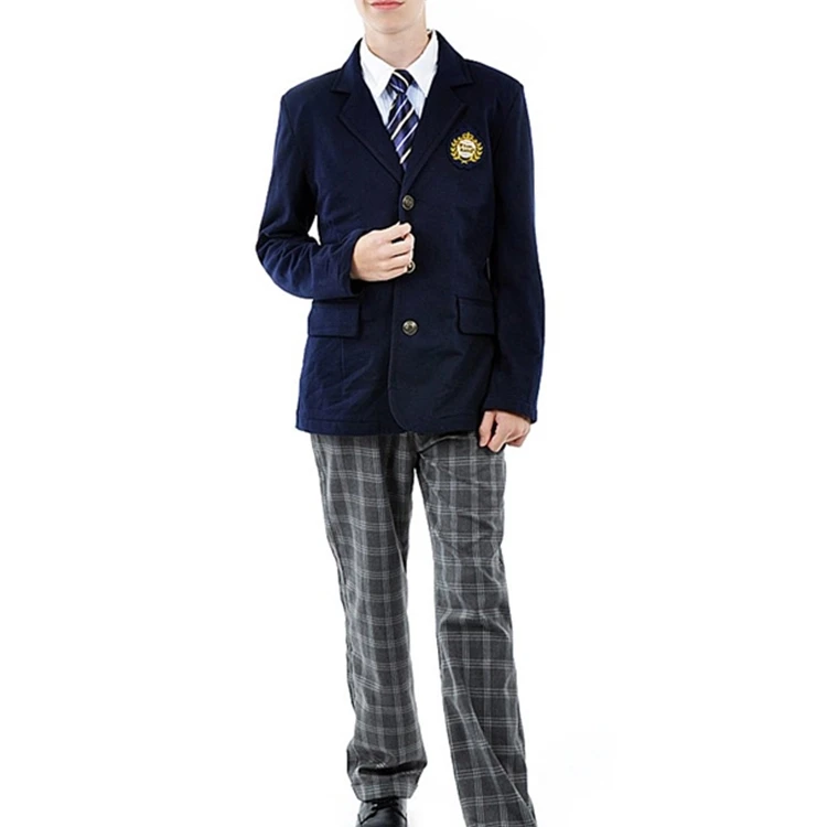 Boys School Uniform Abito Formale Giacca Cappotto Flanella Tradizionale Blazer Zip entrata 
