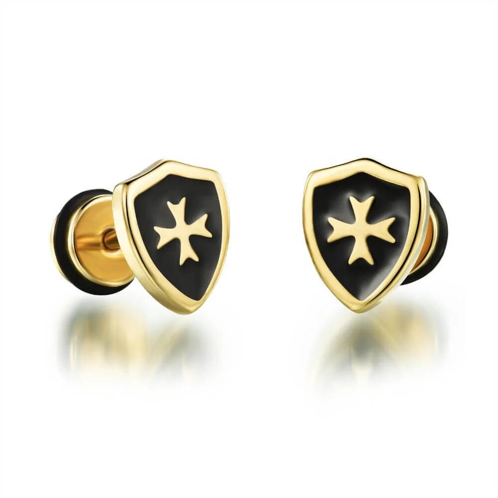 Men Cross Earrings,Gold Earring 