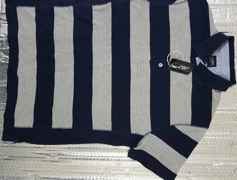 Высококачественная Хлопковая мужская рубашка-поло для весеннего сезона Бангладеш полосатая одежда со склада/отгрузка отменяет/излишек