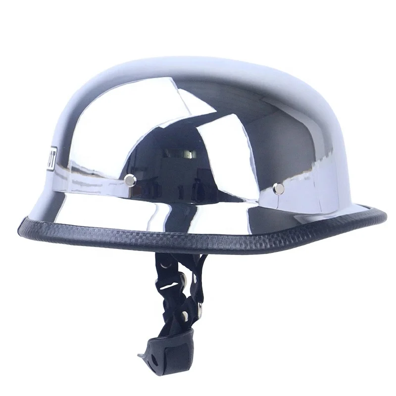 
Немецкий Стильный шлем с гальваническим покрытием, серебристый Ретро мотошлем для езды на улице, шлем с очками 