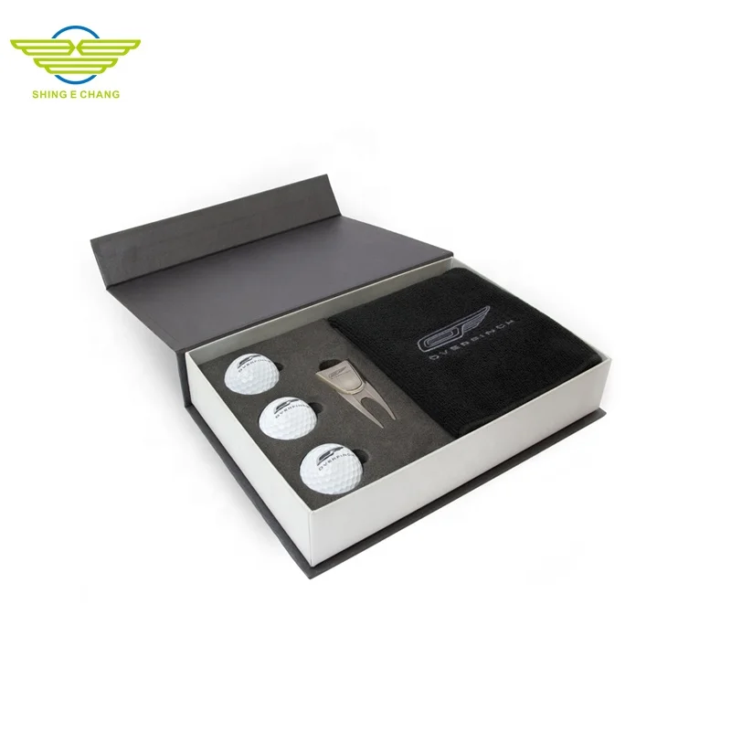 Custom Cardboard  Magnetic Packaging Gift Box Clubs Set Tees Golf Ball Box