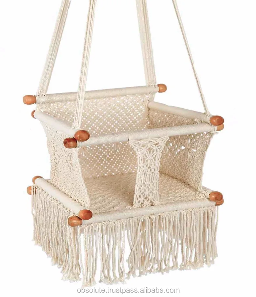 macrame baby crib
