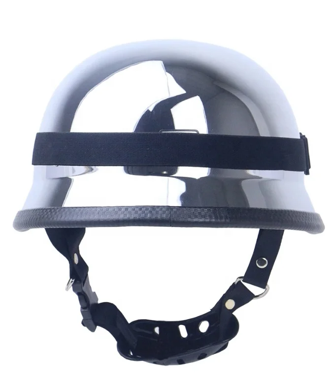 
Немецкий Стильный шлем с гальваническим покрытием, серебристый Ретро мотошлем для езды на улице, шлем с очками 