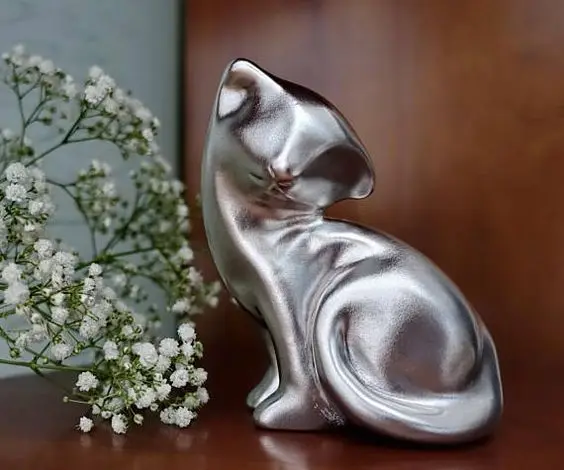 High Quality Cat Cremation Urn by Brassworld India Unique Style Wood and Metal Pet Urn by Brassworld India