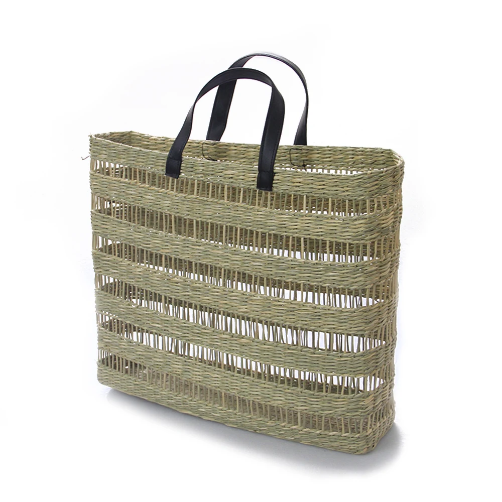 Woven Straw Market Bag For Female Cheap Wholesale Straw Beach Bag From ...