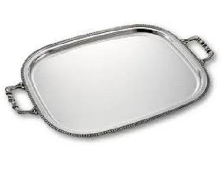 Silver Plated Brass Serving Tray with Handle