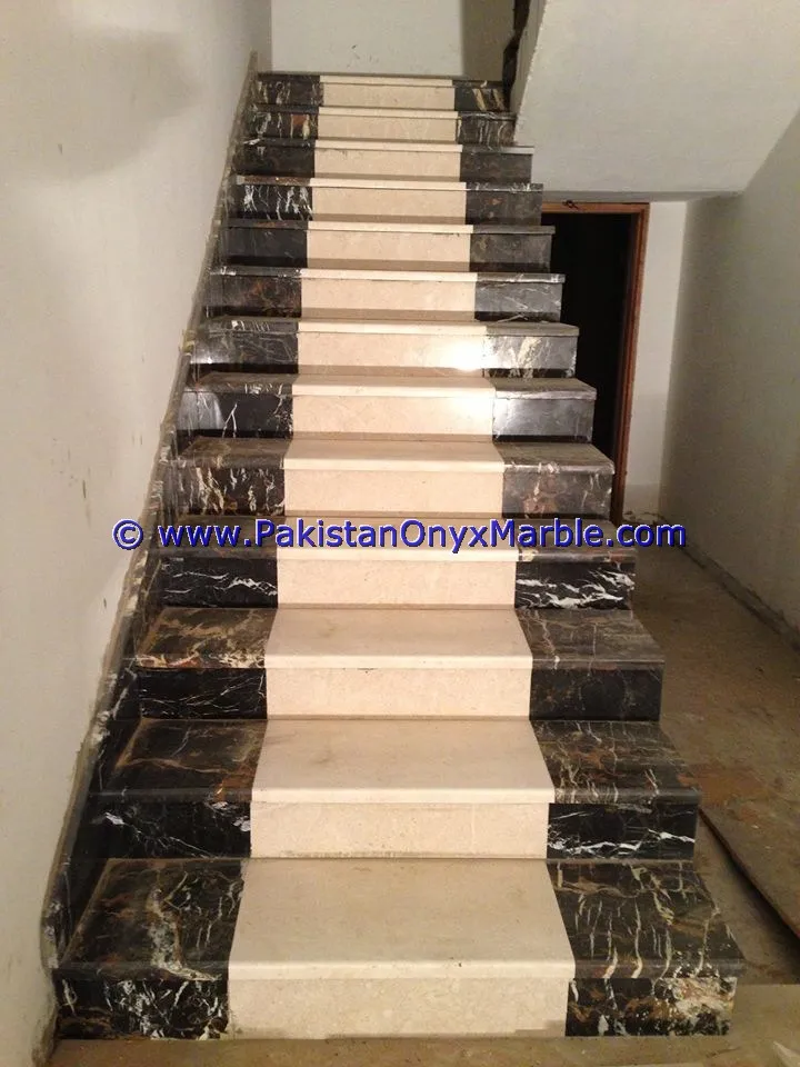 Высококачественные мраморные ступени для ступенек, черные и Золотые Мраморные современные дизайнерские украшения для дома и офиса, лестницы из натурального мрамора
