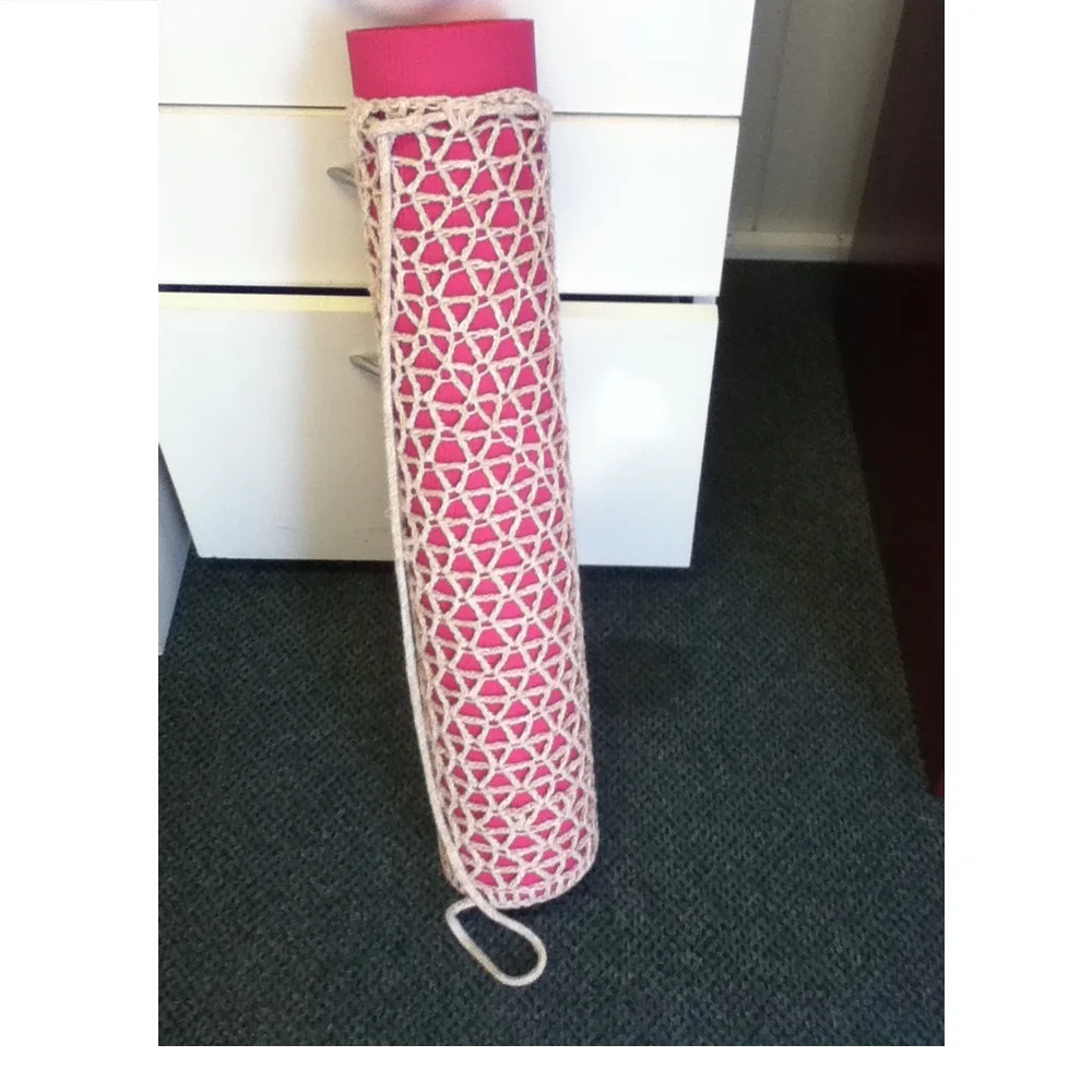 Macrame Design Shoulder Yoga Mat Bag Made By Natural Cotton Macrame