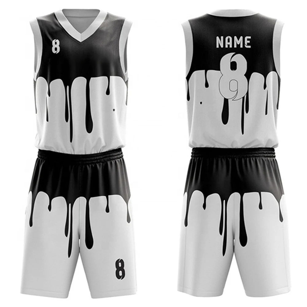 Parallel Black White - Customized Basketball Jersey Set Design-XTeamwear