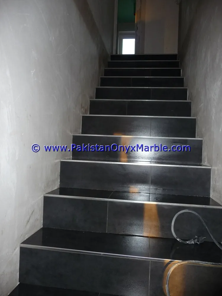 Высококачественные мраморные подъемники для ступенек, черный цвет, белый мрамор, современный дизайн, домашний офис, Декор, натуральный мрамор, лестницы