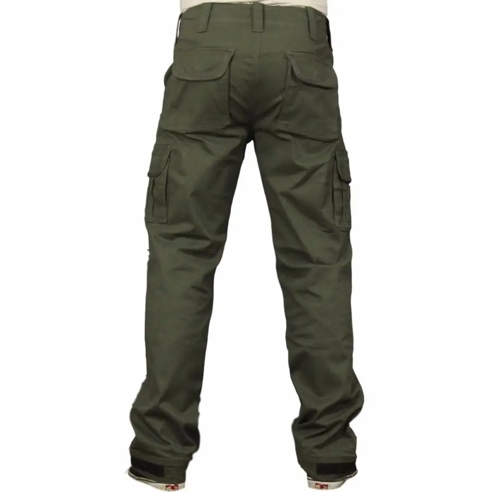 GAGA Men Casual Cotton Military Cargo Pants Pockets Work Combat Trouser