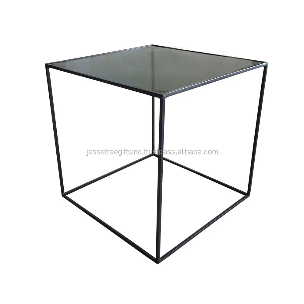 Accent Coffee Table Square Glass Top With Black Powder Coating Buy Accent Coffee Table Square Glass Top With Black Powder Coating