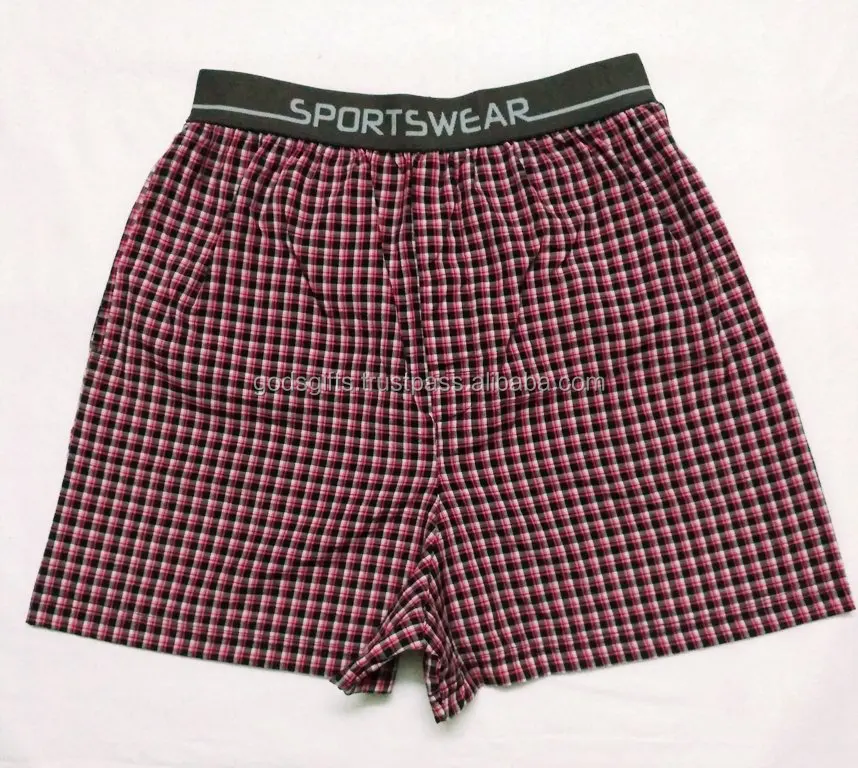 Woven Plaid Boxer Shorts Wholesale Cotton Men Woven Shorts Comfortable  Cotton Linen Boxers Mens Plaid Cotton Polyester Shorts