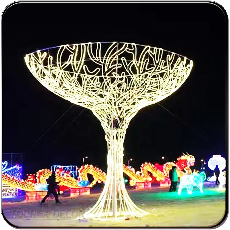 2024 уникальные красивые большое качество уличные 3d здания башня украшение для праздника рождественские световые украшения