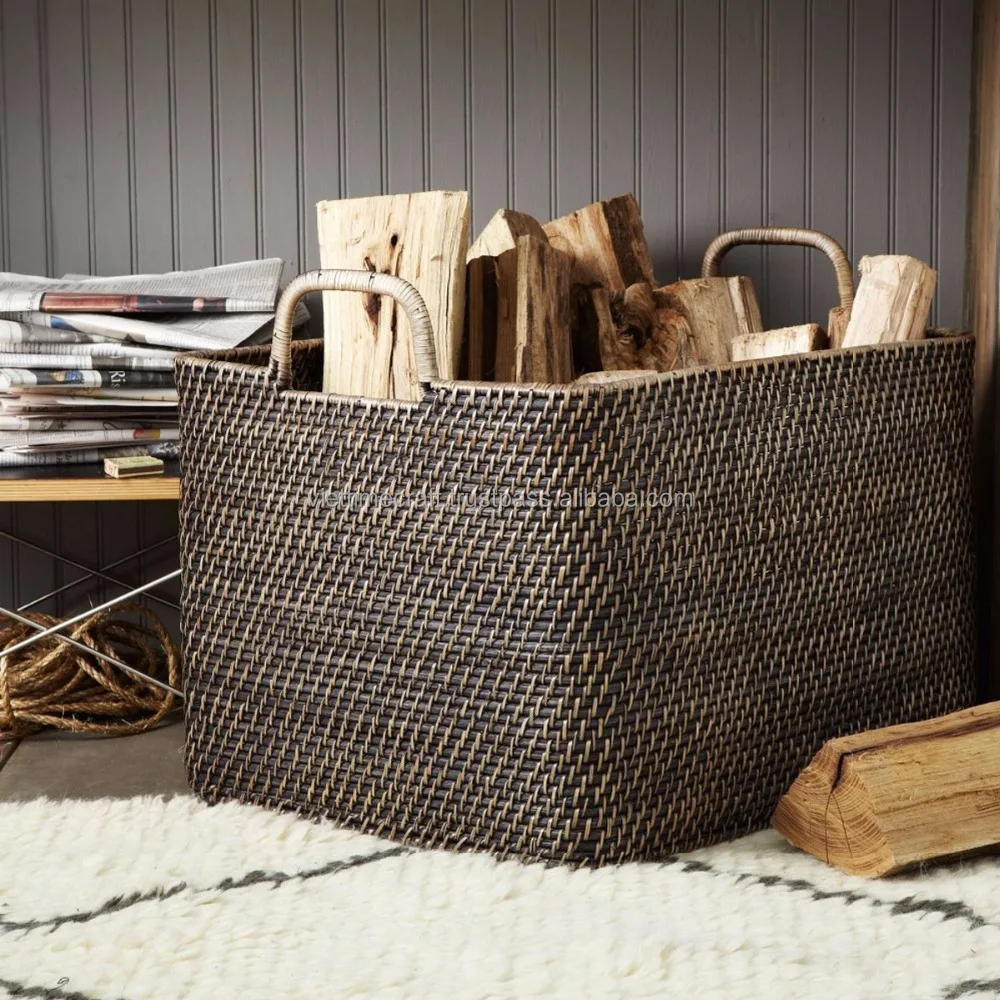 Under Bed Wicker Rattan Basket Rectangular Shape/ Home Storage Wholesale