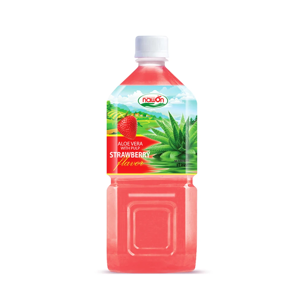 1L NAWON Original Korean Aloe Vera Juice Drink with Pulp Bulk Puree Bottle  Can (tinned) Fresh-squeezed Kosher Normal HACCP GMP