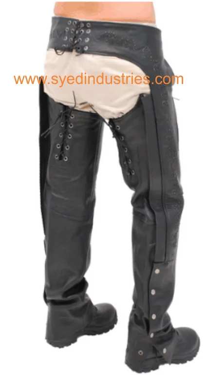 Кожаные крючки с регулируемым задним ремнем и кружевом до бедра (Ch-17)