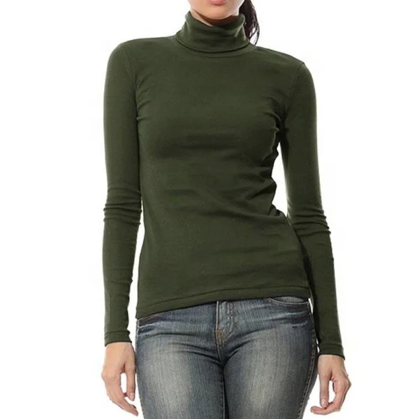 Turtle Neck Long Sleeve Women T Shirt Buy Tight Long Sleeve T Shirt Womens 3 4 Length Sleeve T Shirt Girls Three Quarter Sleeve T Shirt Product On Alibaba Com