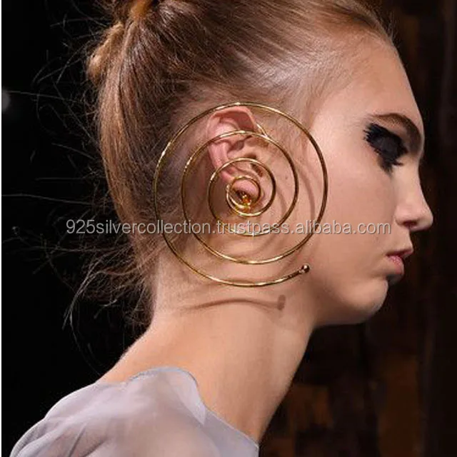 Handcrafted Trendy and Modern Silver Loop Earrings  Kapaas Katha