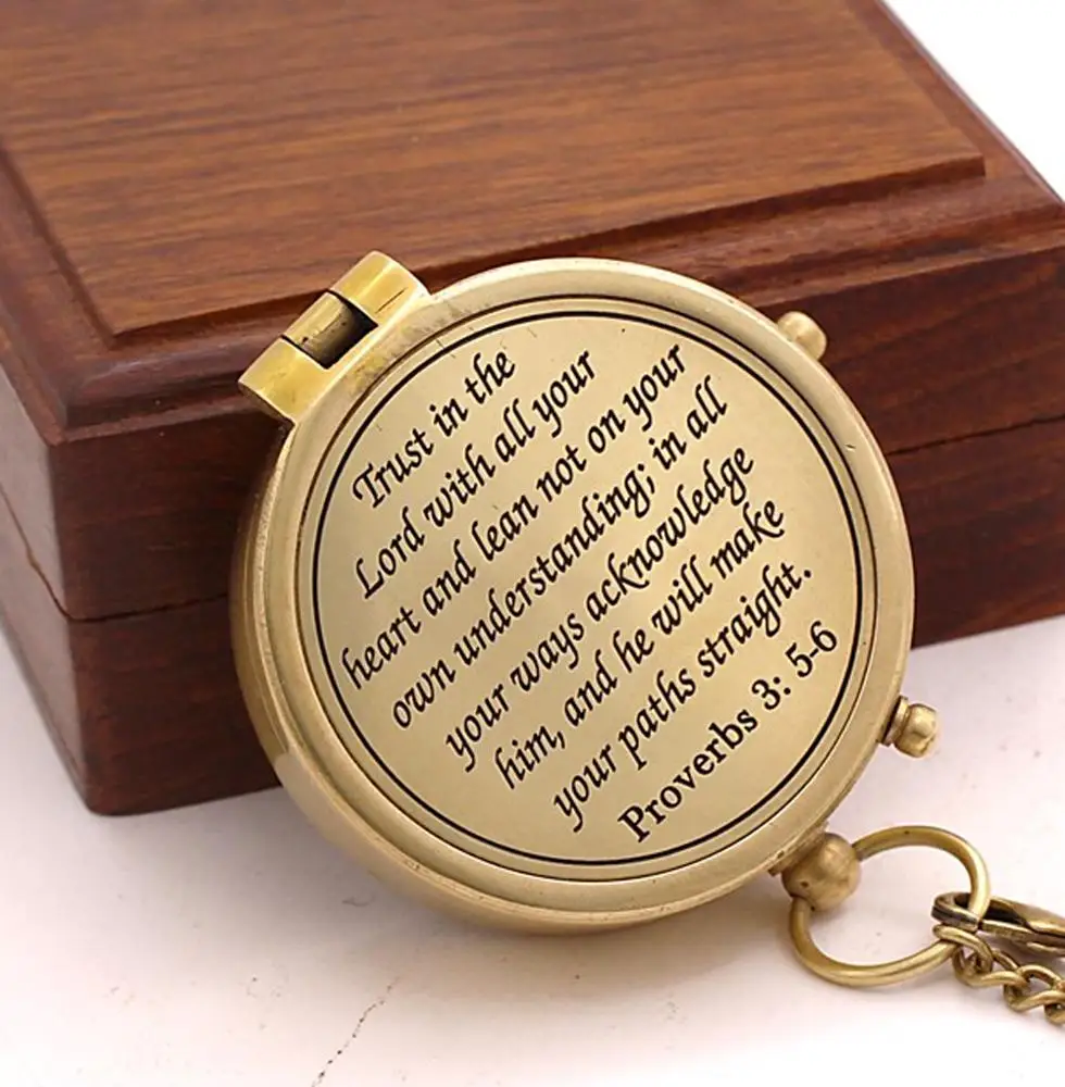 India Compass with Scripture Joshua 1:9 is Engraved,Engraved Compass, 