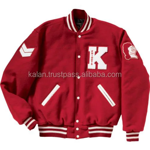 Source Custom leather wool varsity KVJ06 jacket with chenille patches and  embroidery on m.