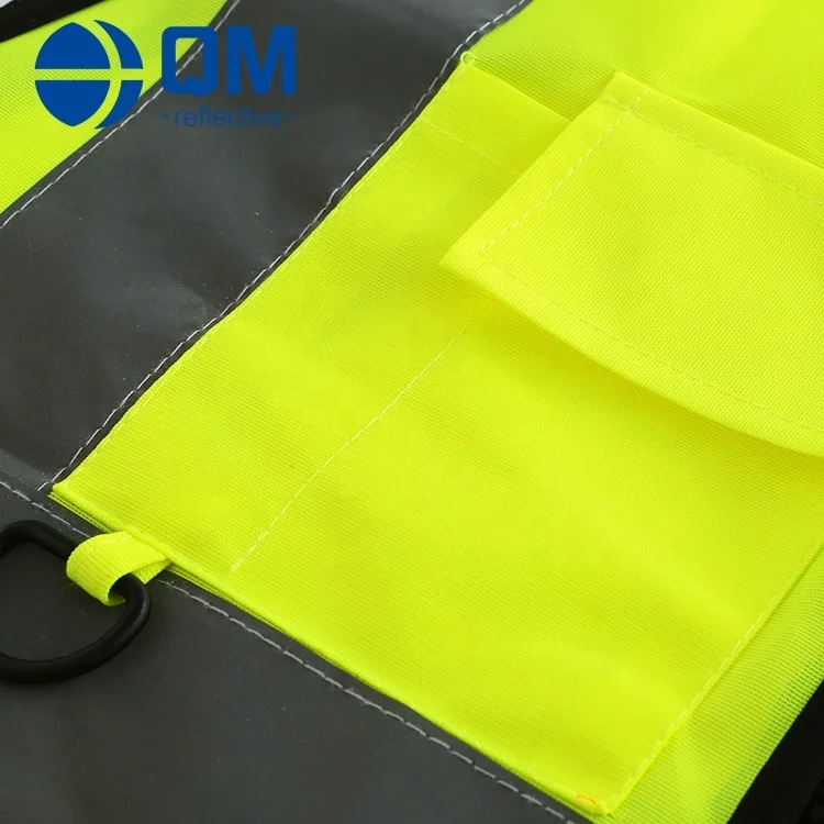 Zipper Pockets Yellow High Visibility Vest