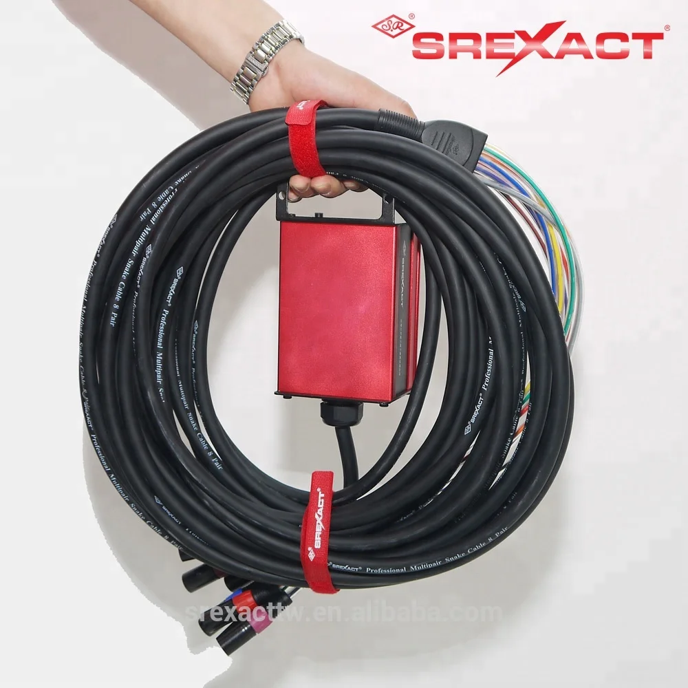8-Channel XLR Stage Box & Multicore Cable Snake for Audio Mixers