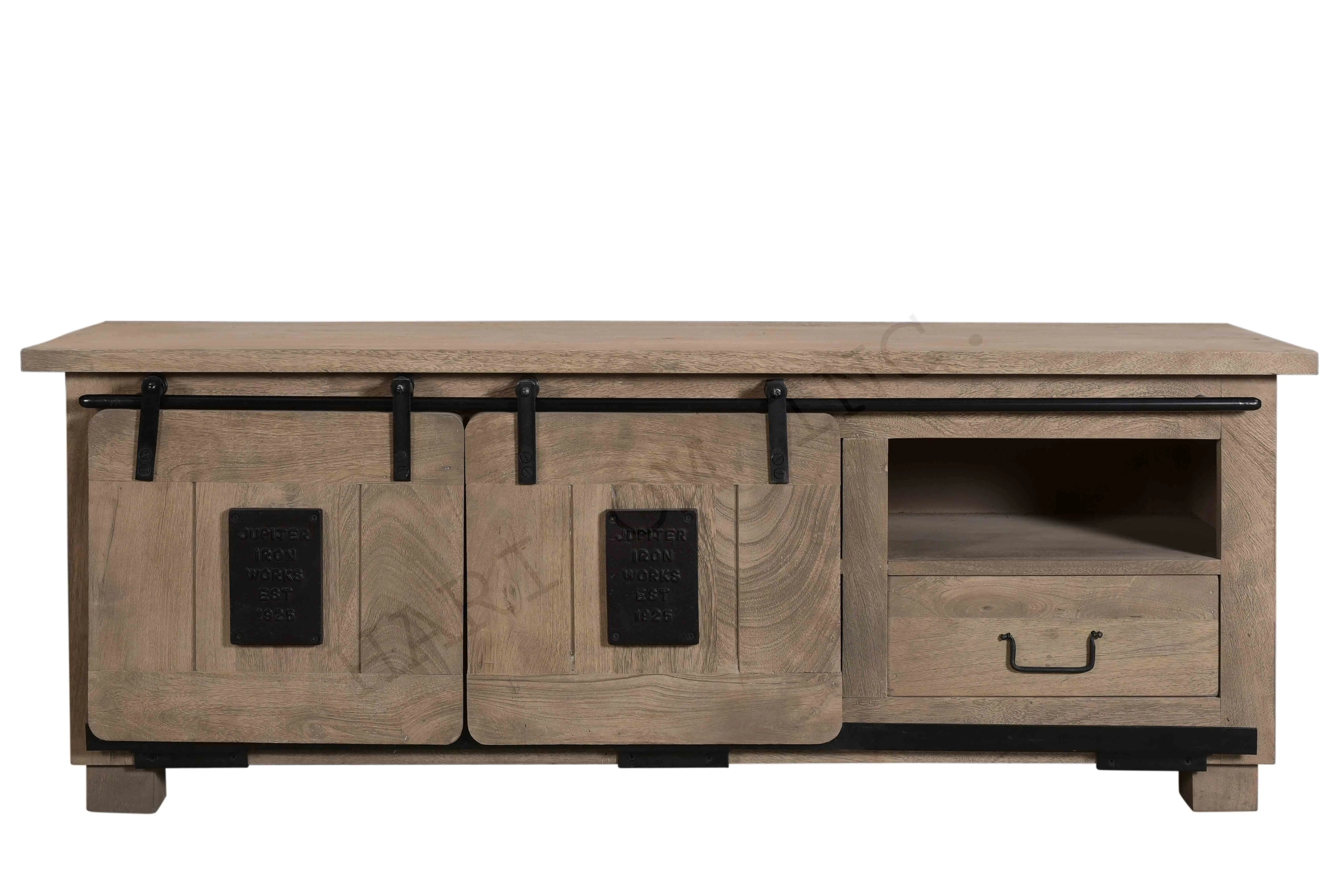 Carey Mango Wood Sliding TV Unit
