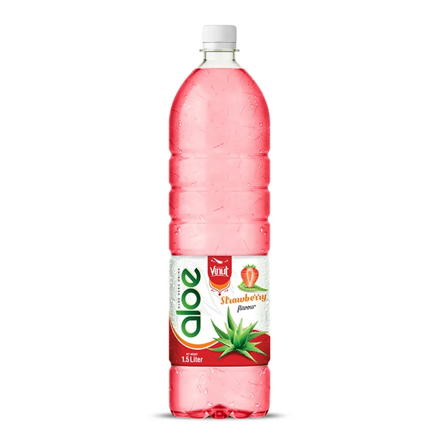 1,5L Bottle Aloe Vera Drink Kosher Premium Strawberry Flavor Beverage Soft  Drinks