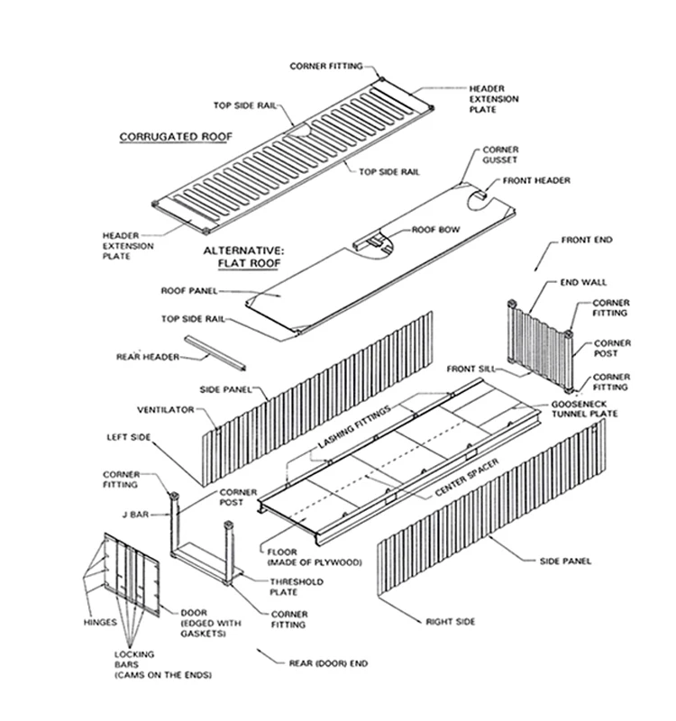Морской контейнер 20 футов чертежи для производства