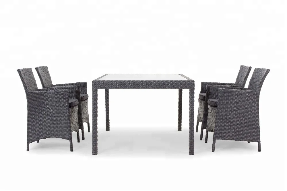 Stack Chair PVC Plastic Wicker Rope Poly Rattan Synthetic Sofa Dining Chair  Set