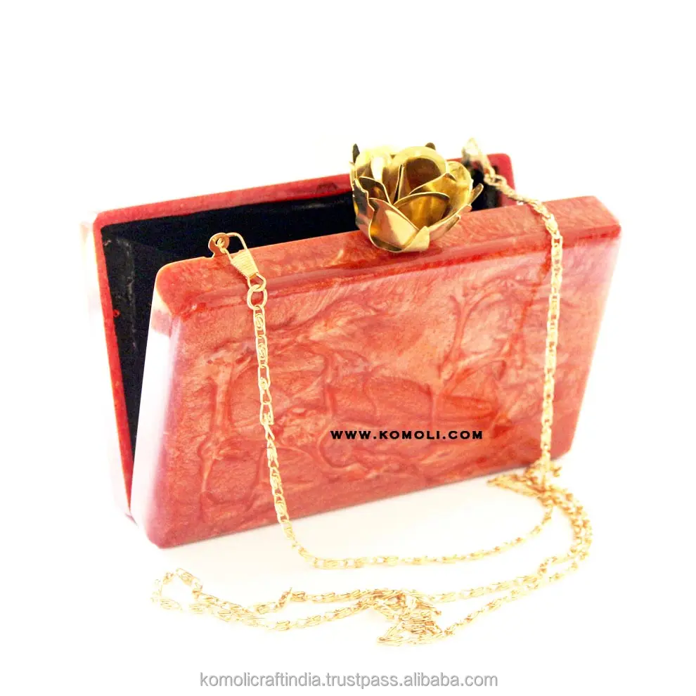 Marbled Resin top Convertible Clutch Handbag