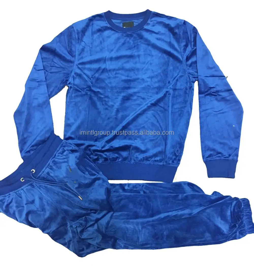 Adidas Velour Tracksuit Blue