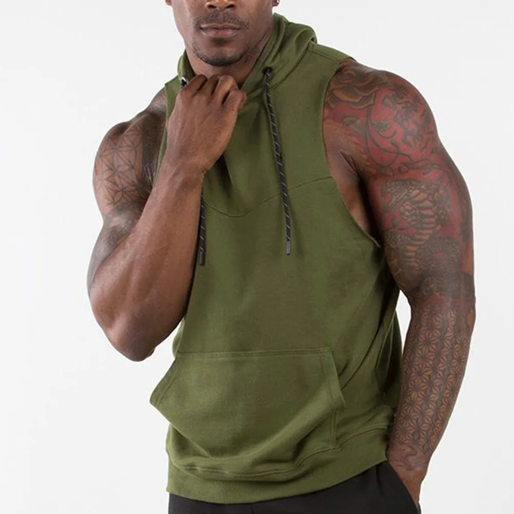 sleeveless zip up moletom com capuz mens