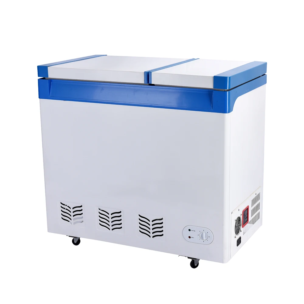 Double Temperature Solar Refrigerator Freezer 12v 24v Dc Voltas Deep Buy Double Temperature Solar Dc Freezer 24 Volt Refrigerator Double Door Battery Power Freezer Product On Alibaba Com