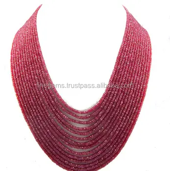 wholesale price faceted rondelle beads natural red ruby gemstone beads