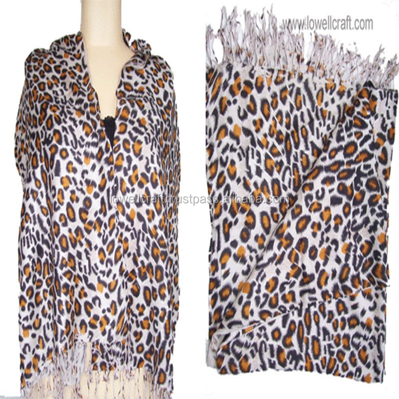 
 jacquard viscose fabric printed scarf  